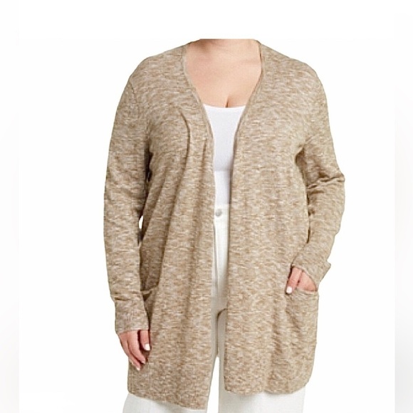 Madewell Plus Cozy Marled Brown Tan Cardigan 3X - Picture 1 of 10